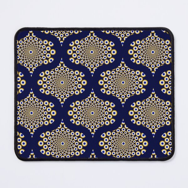 Item preview, We Are Watching You Navy And Gold Mid Mod Ogee designed and sold by Triplicate Limited.