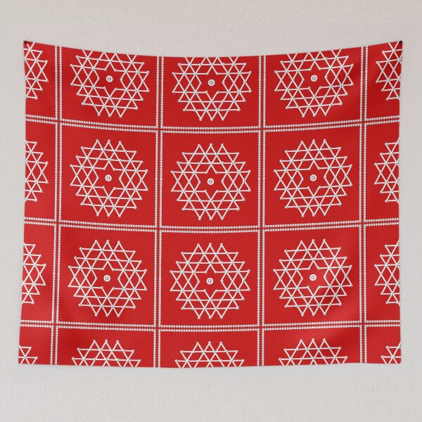 Item preview, Aishwarya kolam/muggu/Rangoli - Red Background designed and sold by ShreecreatE.