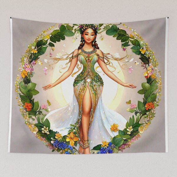 Item preview, Pretty girl with green dress designed and sold by MarilynBaldey7.