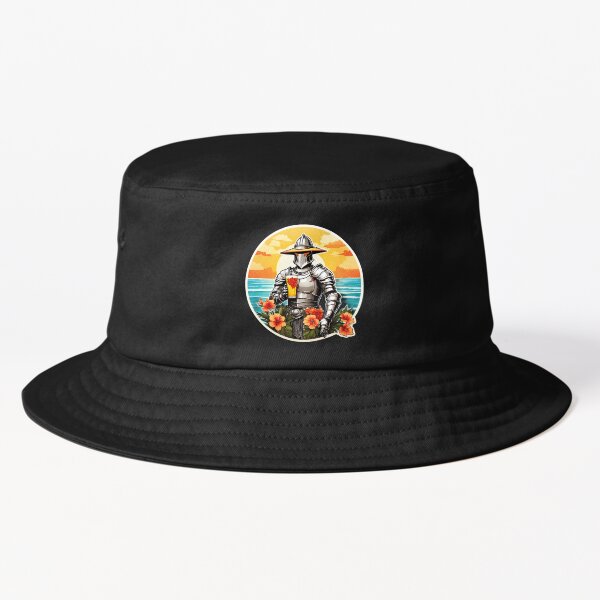 Vista previa del artículo con la obra «Soldado medieval con una bebida en una playa de Hawaii con orquídeas», diseñado y vendido por NautiChic.