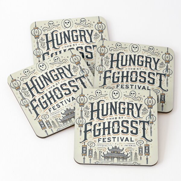 Item preview, Hungry Ghost Festival: Cultural Typography with Ghostly Motifs – Elegant Vector Art Design designed and sold by ManekanttaArts.
