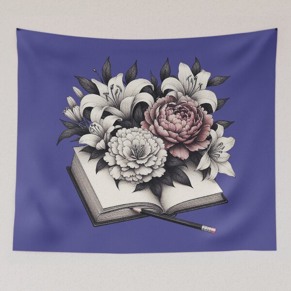 Item preview, Open Book with Flowers: A Romantic Bookish Garden designed and sold by zzz888.