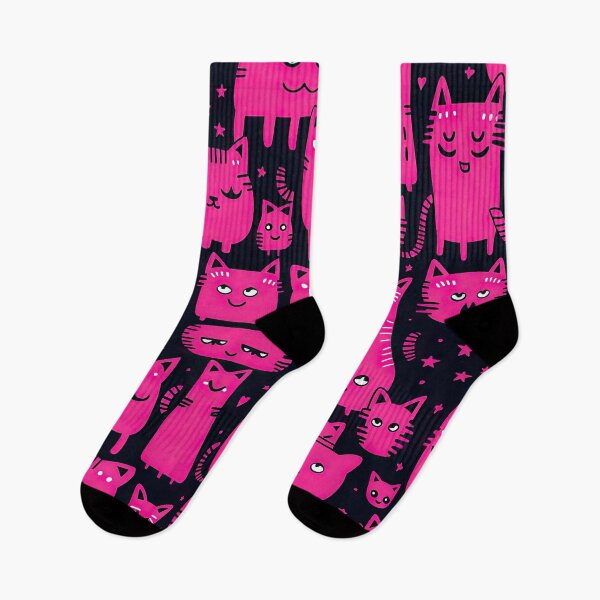 Item preview, Hot Pink Cute Street Cats - Kawaii Pattern designed and sold by AeonAcademy.