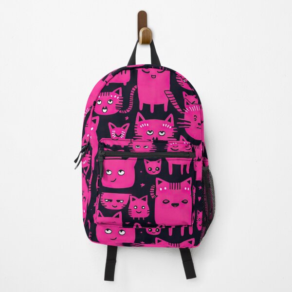 Item preview, Hot Pink Cute Street Cats - Kawaii Pattern designed and sold by AeonAcademy.