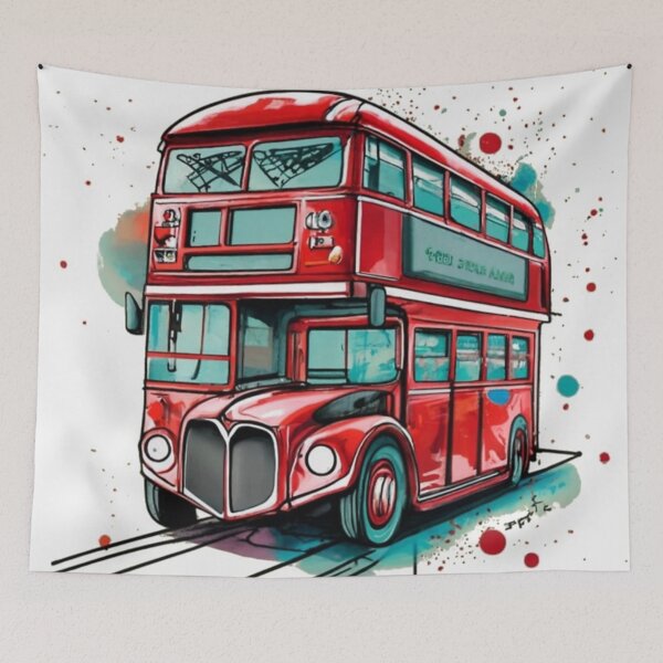 Item preview, Red Double Decker London Bus  designed and sold by DeeCeeFashion.