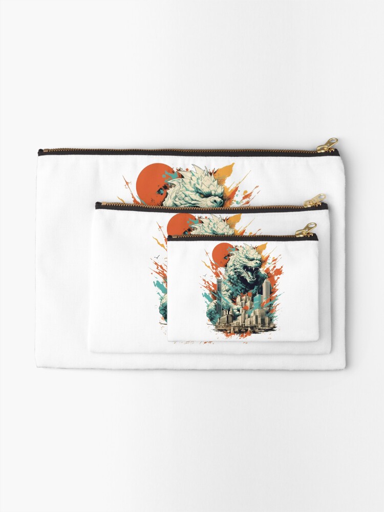Thumbnail 2 of 4, Zipper Pouch, Godzilla designed and sold by NoobsDesign.