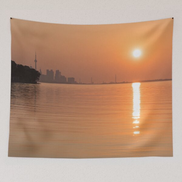 Item preview, Sultry Orange Sunrise Behind the Skyline of Toronto on a Hot Muggy Day designed and sold by Georgia Mizuleva.