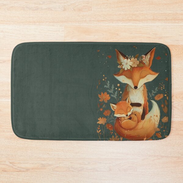 Item preview, Fox and flowers with baby - a loving family of foxes  designed and sold by ArtPompon.