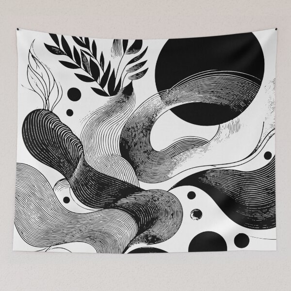 Item preview, Black and White Abstract Geometric Composition. designed and sold by Nataliya Kretsu.
