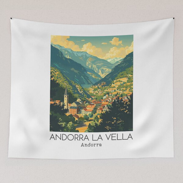Item preview, A Vintage Travel Illustration of Andorra la Vella - Andorra  designed and sold by GoodOldVintage.