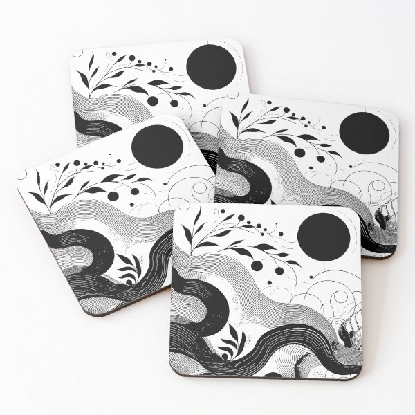 Item preview,  Black and White Abstract Geometric Composition designed and sold by Nataliya Kretsu.