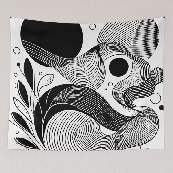 Item preview,  Black and White Abstract Geometric Composition designed and sold by Nataliya Kretsu.