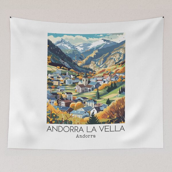 Item preview, A Vintage Travel Illustration of Andorra la Vella - Andorra  designed and sold by GoodOldVintage.