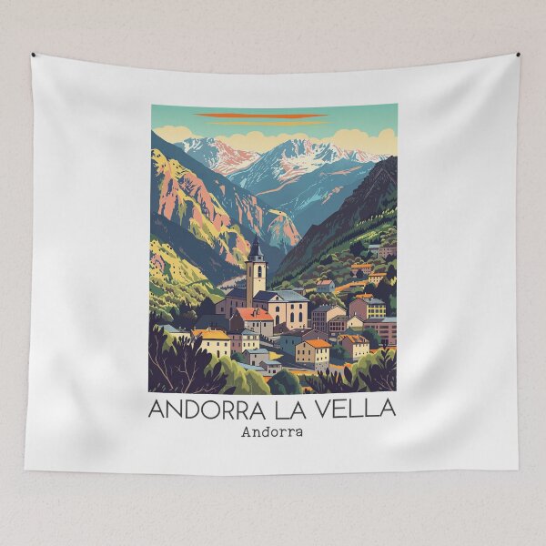 Item preview, A Vintage Travel Illustration of Andorra la Vella - Andorra  designed and sold by GoodOldVintage.