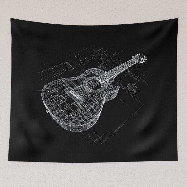 Item preview, classical guitar drawing artwork designed and sold by gut2000.