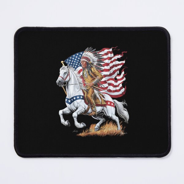 Item preview, Native American Day Flag Indian Riding Horse designed and sold by BLZART.
