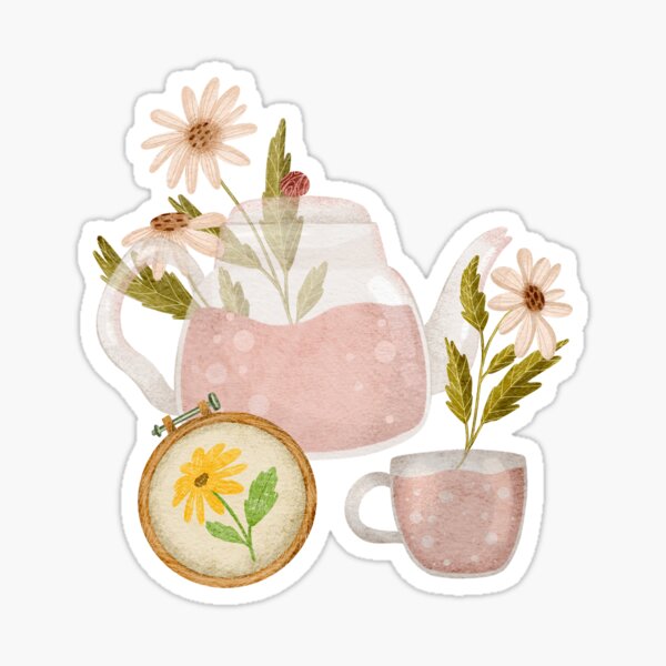 Item preview, Cottagecore style tea time art designed and sold by pinkyfish1010.