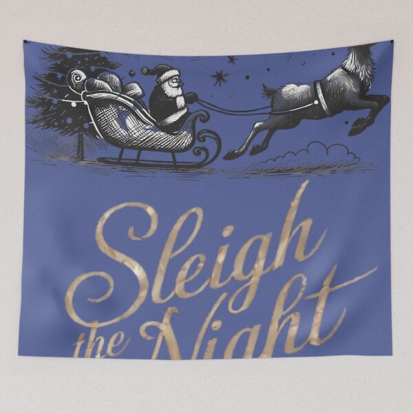 Item preview, Sleigh the Night Away - Reindeer Sleigh Ride designed and sold by beyazart.