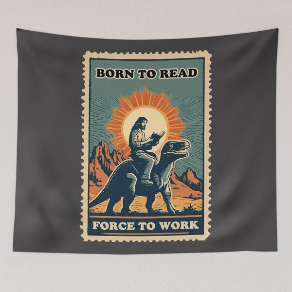 Item preview, Funny Lord Jesus Reading Riding Dinosaur Tyrannosaurus Born to Read Jurassic Period designed and sold by FociCreate.
