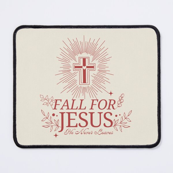 Item preview, Fall For Jesus He Never Leaves - Inspirational Cross Design in Brown designed and sold by KnockingLouder.