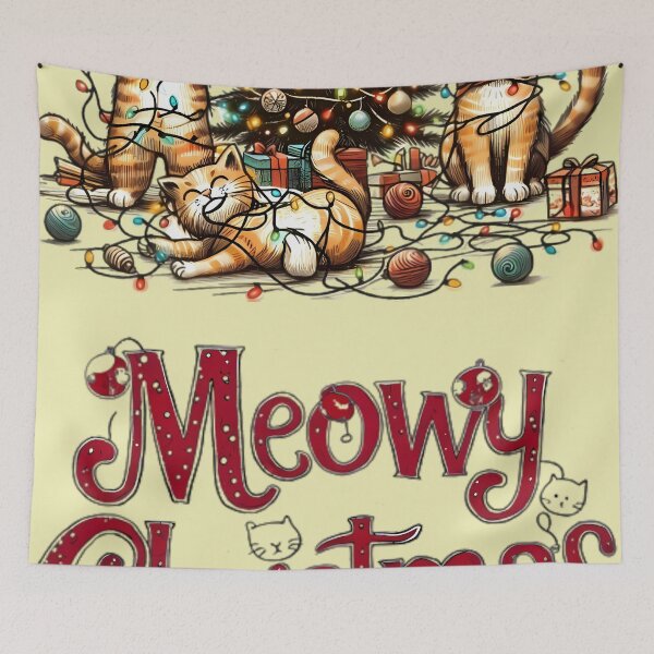 Item preview, Christmas Cat Chaos - Meowy Christmas designed and sold by beyazart.