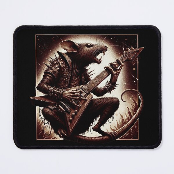 Item preview, Hardrock Rat playing guitar designed and sold by BatsAndRats.