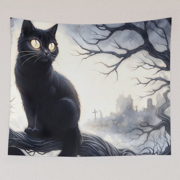 Item preview, Black Cat Night designed and sold by RubisLeaf.