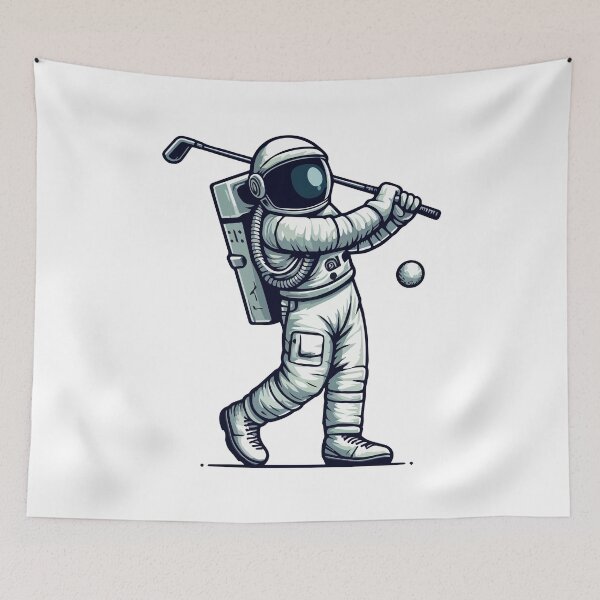 Item preview, Astronaut Playing Golf designed and sold by Coffee Lifestyle.