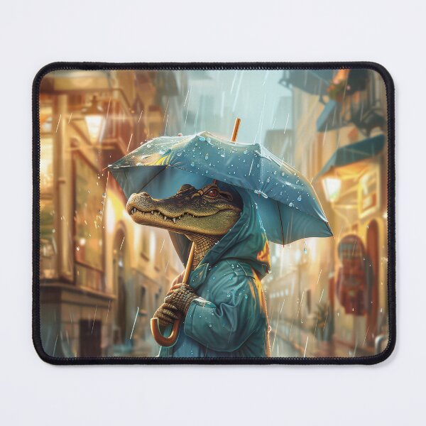Item preview, Copy of Crocodile wearing a bright light blue raincoat and gumboots designed and sold by Whimsical Hug.