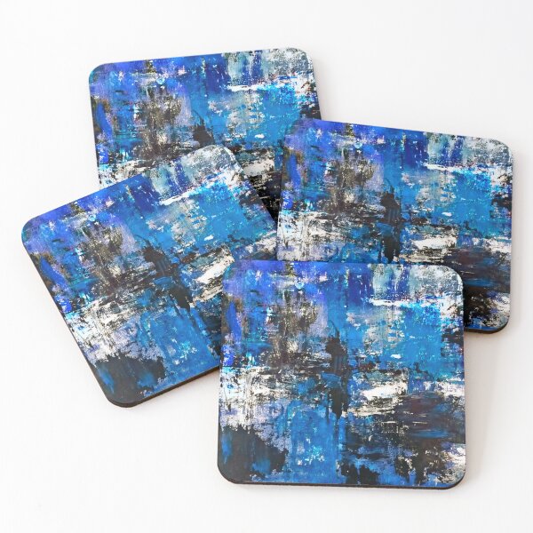 Item preview, Ricerca in blues - abstract painting  designed and sold by Red Siri0 Art.
