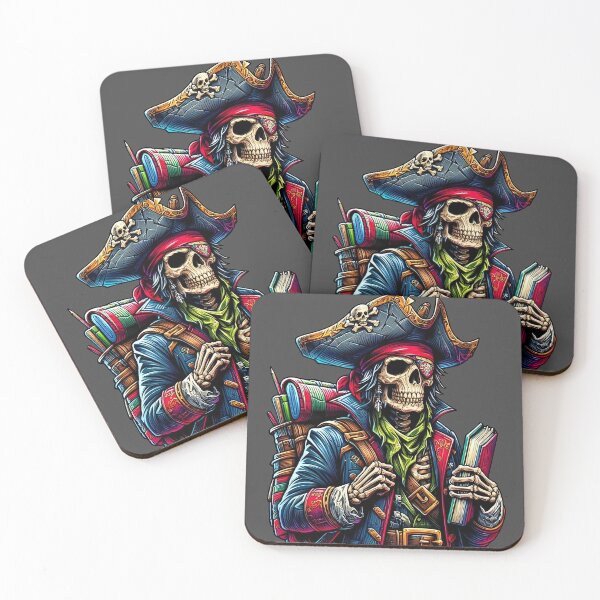 Item preview, Back to Skull - Pirate Skeleton with Backpack and Books designed and sold by Nabucodonoshop.