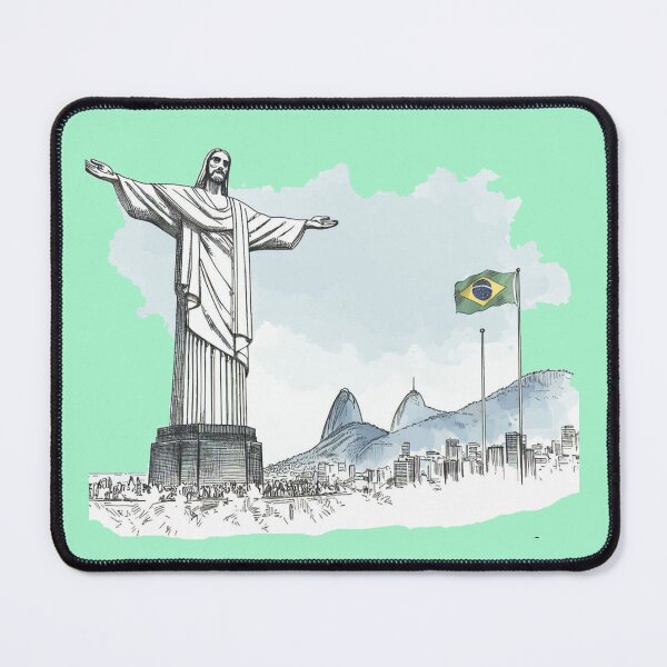Item preview, Brazil Christ Statue 3D Sketch Art,  designed and sold by PaintMeWorld.