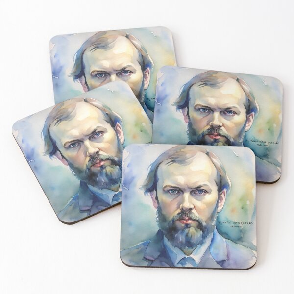 Item preview, Fyodor Dostoyevsky Watercolor Portrait designed and sold by Harmony Journey.