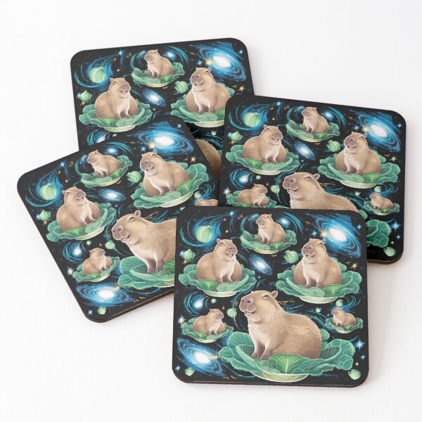 Item preview, Space Capybara Favorite Cabbage, Galaxy Capybaras designed and sold by Damcoc.