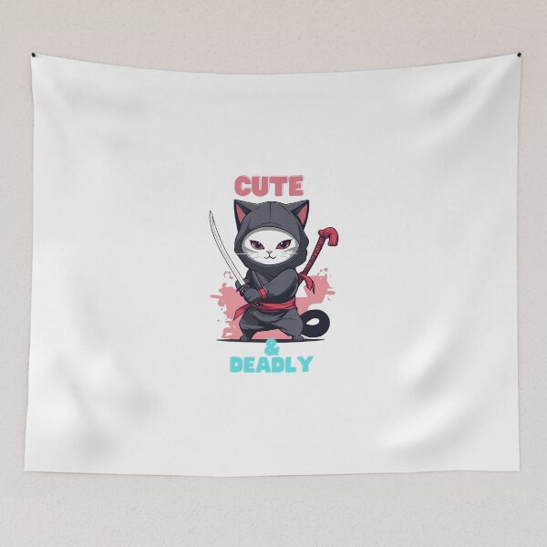 Item preview, Cute and deadly ninja cat designed and sold by WeJustMakeFUN.
