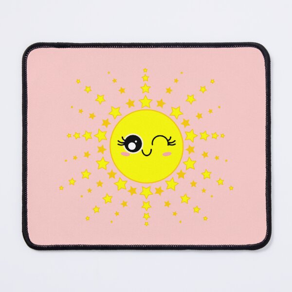 Item preview, Cute Smiling Yellow Twinkle Sun Shining with outlined stars designed and sold by HoppRock.