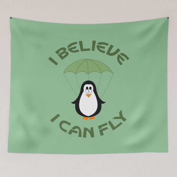 Item preview, Penguin I Believe I Can Fly designed and sold by W-A-W-A.