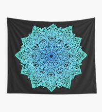 Mandala * vert, bleu et noir * Tenture murale
