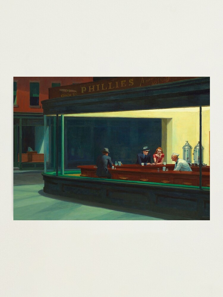 Alternate view of NIGHT HAWKS - EDWARD HOPPER Photographic Print