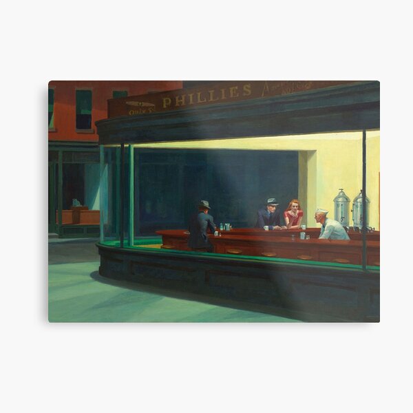 NIGHT HAWKS - EDWARD HOPPER Metal Print