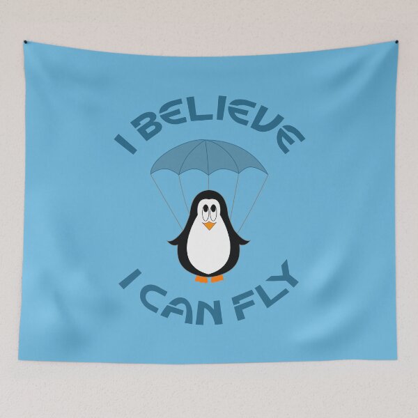 Item preview, Penguin I Believe I Can Fly designed and sold by W-A-W-A.