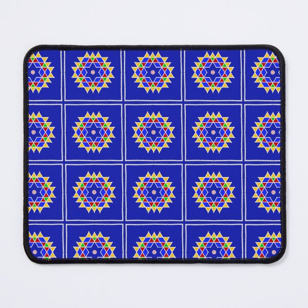 Item preview, Aishwarya kolam/muggu/Rangoli - Blue Background designed and sold by ShreecreatE.
