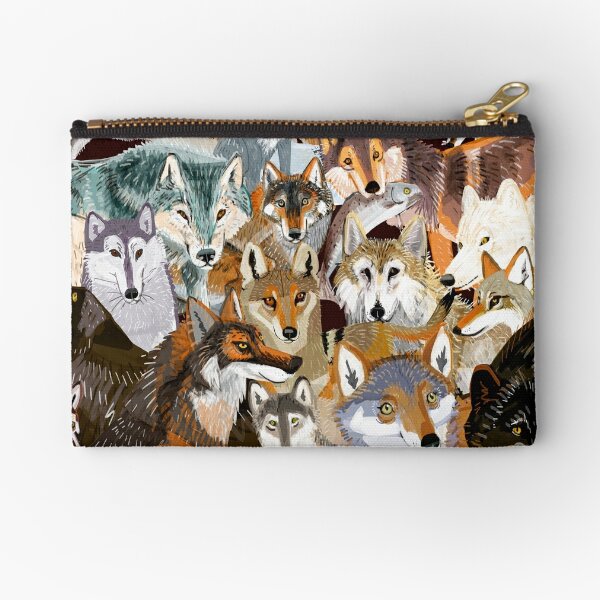 Wolves oclock Time to Wolf Zipper Pouch