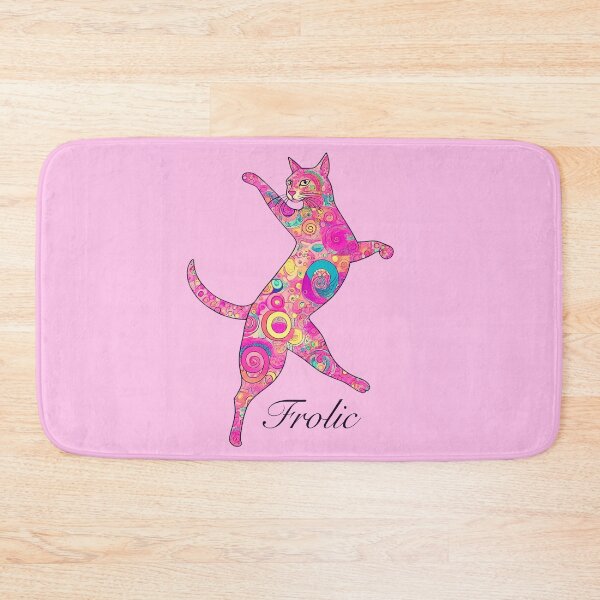 Item preview, Multicolored Frolicking Cat designed and sold by Marymarice.