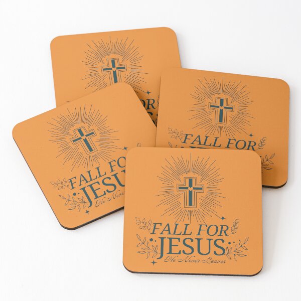 Item preview, Fall For Jesus He Never Leaves - Green Inspirational Cross Design designed and sold by KnockingLouder.