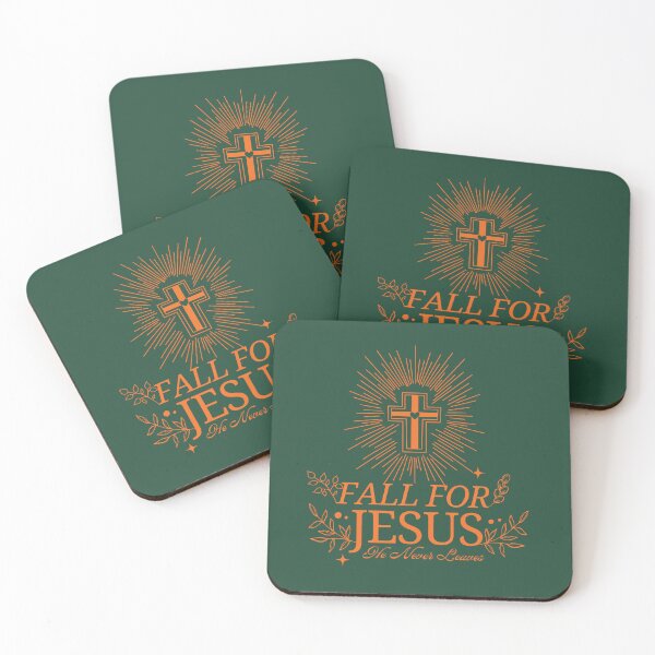 Item preview, Fall For Jesus He Never Leaves - Orange Cross Design with Inspirational Message designed and sold by KnockingLouder.