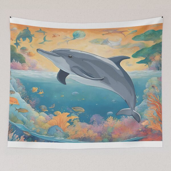 Item preview, Dolphin exploring the world designed and sold by CanvasWhimsy.