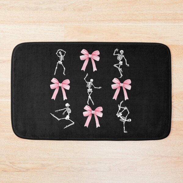 Item preview, Skeletons doing different positions along with pink bows designed and sold by StyleFused.