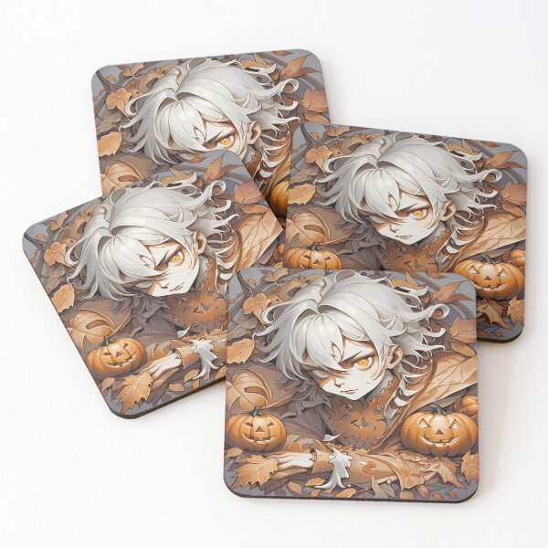 Item preview, Mystical portrait: boy with glowing eyes and pumpkins in front of artistic ornaments designed and sold by FotoworldEdel.