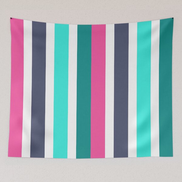 Item preview, Retro Stripes; Pink, White, Navy, Turquoise designed and sold by Coral-Cases.